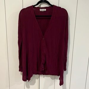 oversized red cardigan